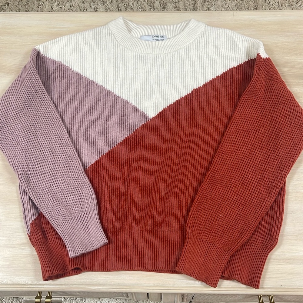 Sophie Rue Karmiti Diagonal Colorblock Sweater